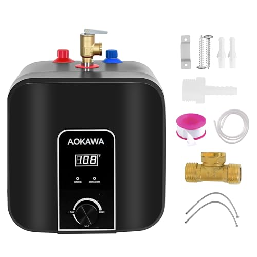 Electric Mini Tank Water Heater 2.5 Gallon Under Sink Instant Hot Water Point of Use for RV Kitchen Bathroom Camper with Safety Vavle 1/2" NPT Wall or Floor Mounted - style: 2.5 Gallon