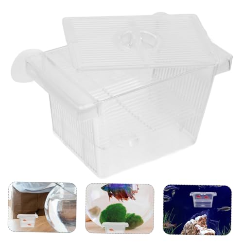 Yardwe Dual-Layer Fish Breeding Box with Divider Self-Floating Incubator for Aquarium Fry and Betta Fish Suitable for Shrimp and Reptiles
