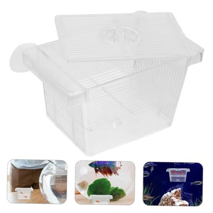 Yardwe Dual-Layer Fish Breeding Box with Divider Self-Floating Incubator for Aquarium Fry and Betta Fish Suitable for Shrimp and Reptiles