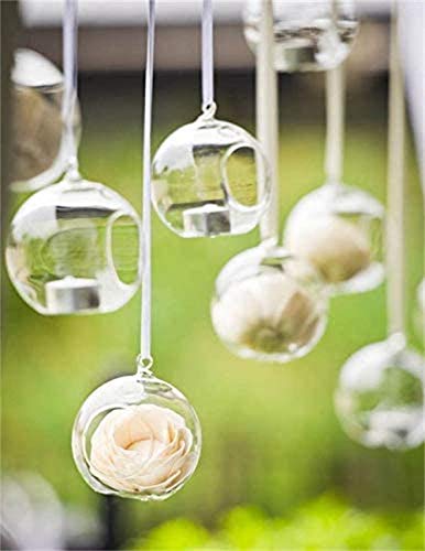 Set of 24 Wedding Hanging Glass Orbs, Glass Tea Light Terrarium, Globe Terrarium, Tea Light Holders, Wedding Decor Indoor Outdoor - size: 24