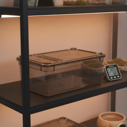 Reptile Habitat Box for Silkworm Breeding and Frog Care, Black