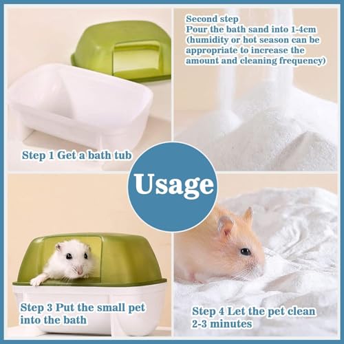 Hamster Sand Bath - Whit Fine Sand Hamster Bedding Reptile Silica Sand Gerbil Hideout for Hamster Chinchillas Gerbil Small Animals Small Pets (Flower Scent, 1.1 lb + M Hamster Bathtub + Scoop) - color: Flower Scent, size: 1.1 lb + M Hamster Bathtub + Scoo