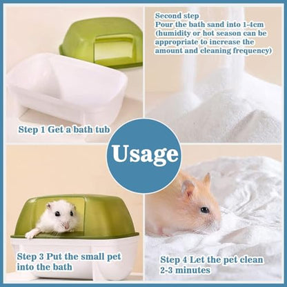 Hamster Sand Bath - Whit Fine Sand Hamster Bedding Reptile Silica Sand Gerbil Hideout for Hamster Chinchillas Gerbil Small Animals Small Pets (Flower Scent, 1.1 lb + M Hamster Bathtub + Scoop) - color: Flower Scent, size: 1.1 lb + M Hamster Bathtub + Scoo