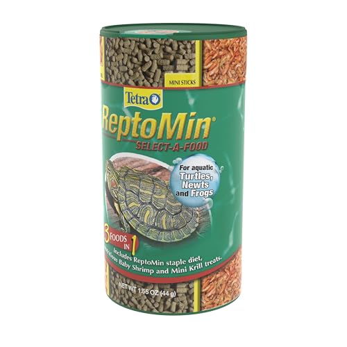 Tetra ReptoMin Select-A-Food for Aquatic Turtles & Amphibians | Includes Tetra ReptoMin Staple Diet, Tetra BabyShrimp Treats & Mini Krill Treats, Provides Variety To Support Overall Health - size: 1.55 Ounce (Pack of 1)