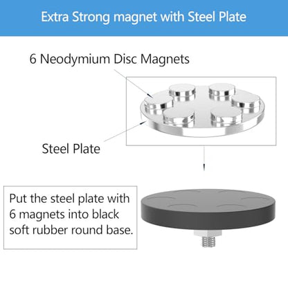 Garage Magnet Hooks, Heavy Duty Magnetic Hooks Tool Hangers for Garage Workshop Magnetic Metal Wall Hook Hangers with Anti-Slip Coating for Ladders, Garden Tools, Bulky Items (4 Pack) - style: Middle L/4 pack 16-80lbs