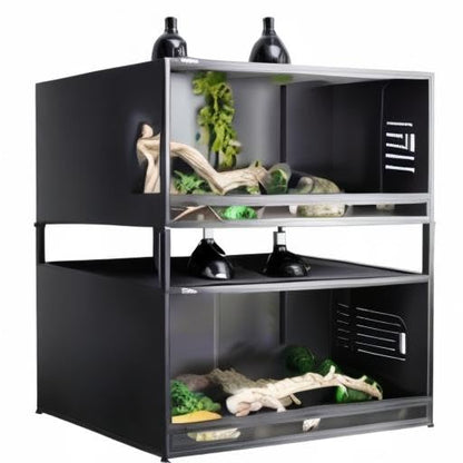 Stackable Reptile Terrarium 44 Gallon 40"x16"x16" for Bearded Dragon Lizard Snake Space Efficient Large Cage Reptiles Enclosure Wide Breeding Lounge Vivarium Area with Glass Sliding Doors - size: 40"x16"x16" (44 Gallons)