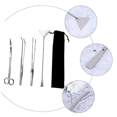 jojofuny 1Set Stainless Steel Fish Tank Cleaning Tools Aquascaping Kit for Aquatic Plant Maintenance with Pouch Durable Flexible Aquarium Supplies for Betta Fish Tanks