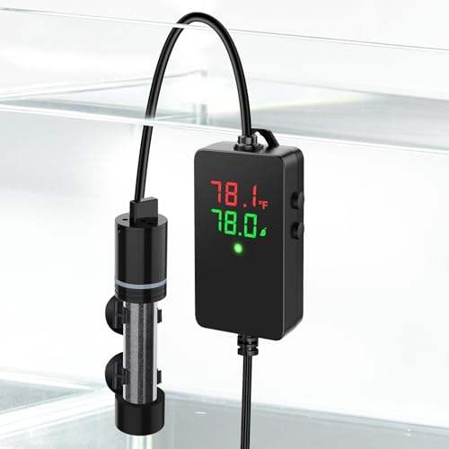 hygger ECO Precise 100W Aquarium Heater Submersible, for 10-20 Gallon Fish Tank, ±0.5℃ Dual Probe Controller, Overheat & Dry-Run Protection for Freshwater & Saltwater - size: 100W