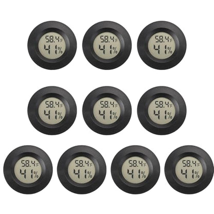 Serundo Auto Digital Hygrometer Thermometer Indoor/Outdoor Hygrometer 10PC | Mini Size,LCD,℉/℃ Conversion,Fast Response, Outdoor Thermometer with Humidity for Reptile Greenhouse Cellar 3D Printer