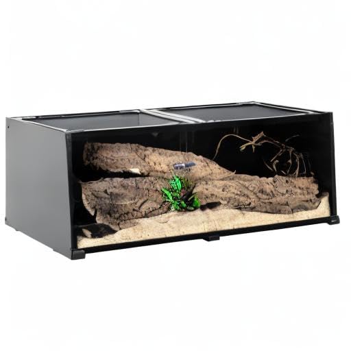 REPTI ZOO 68 Gallon Reptile Terrariums, 48" X 18" X 18" Reptiles Tanks Enclosure for Bearded Dragon Ball Python Snake, Black-Tinted ECO Glass Reptile Habitat with Sliding Door & Top Screen Ventilation - size: 48"W X 18"D X 18"H (64Gallon)