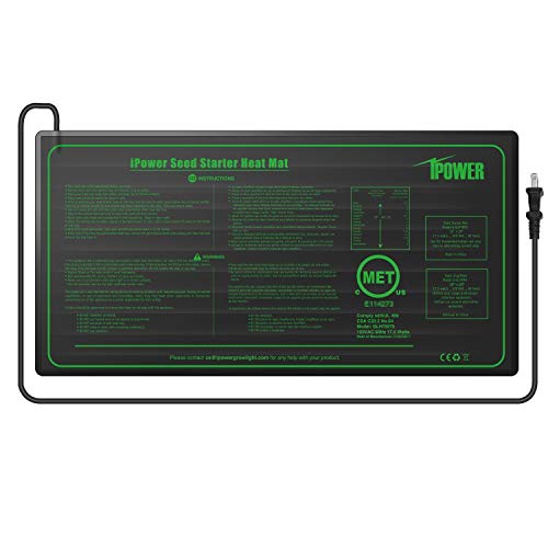 iPower 2 Pack 10" x 20" Warm Hydroponic Seedling Heat Mat and Digital Thermostat Control Combo Set for Plant Germination, Black - size: 10" x 20" & Control