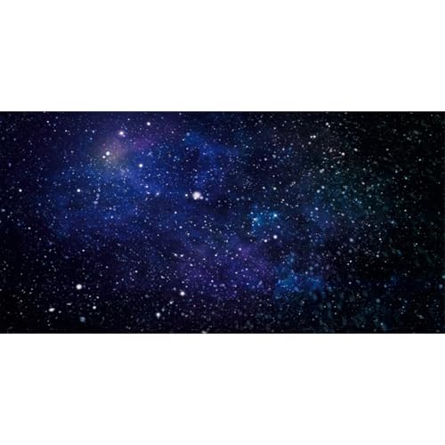 AWERT 60x24 inches Galaxy Aquarium Background Blue Starry Sky Universe Space Fish Tank Background Nebula Stars Terrarium Background - size: 60x24in/150x60cm
