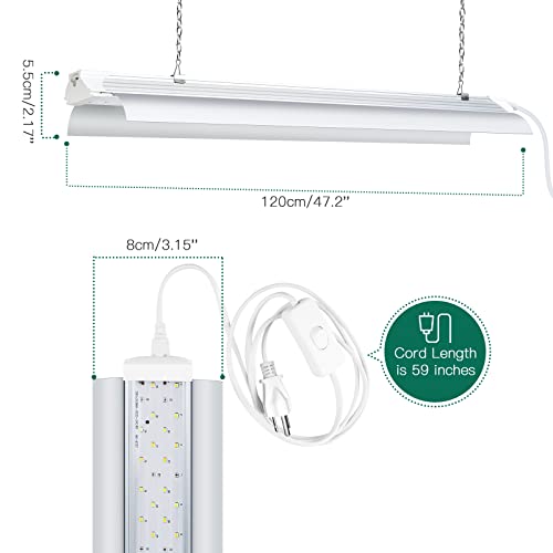 SZHLUX Grow Light 4FT 140W (2×70W, 800W Equivalent) Super Bright Full Spectrum Sunlight Plant Light, LED Grow Light Strips, Linkable Growing Lamp for Indoor Plants - size: 4ft