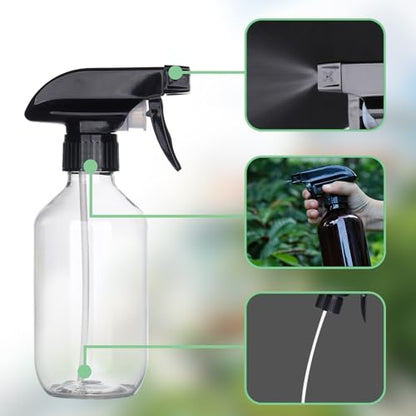 Spray Bottles 2Pack 10oz Fine Mist Empty Squirt Bottle for Cleaning | Refillable Plastic Water Spray Bottle with Adjustable Nozzle BPA Free Small Spray Bottle for Hair Plants Pet Training - color: 2Clear
