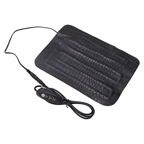 PU Leather Heating Pad 8.5W 3 Gear Temperature Adjustable Washable Heat Mat 5V 2A for Reptile and Pet Car Seat Cushion Applications Model 1522 Charging Cable Included (1522)