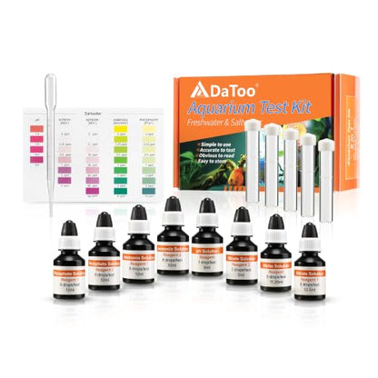 DaToo Aquarium Master Test Kit 5 in 1 Fish Tank Water Master Test Kit for pH Ammonia Nitrite Nitrate Phosphate High Accuracy Aquarium Water Testing Kit for Freshwater and Saltwater Tanks