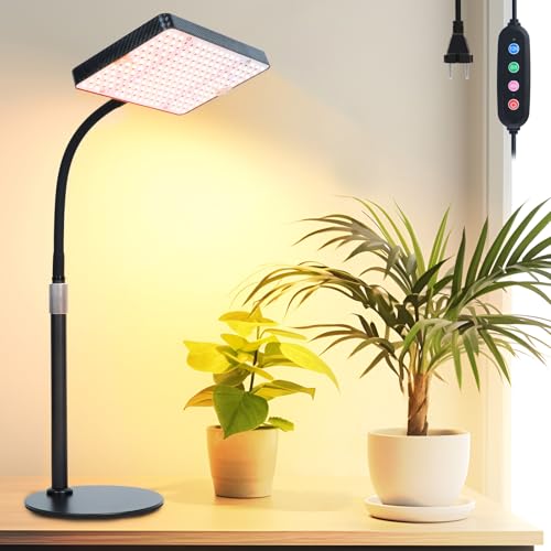 Tabletop Grow Lights for Indoor Plants 25 Watt, Bright Natural Sunlight Full Spectrum Plant Growing Lamps for Houseplants & Bonsai, 4/8/12/16/20H Timer Plant Light Auto On/Off Everyday - size: 1Head Tabletop(25W)