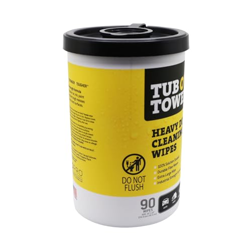 Tub O' Towels TW90 Heavy-Duty 10" x 12" Size Multi-Surface Cleaning Wipes, 90 Count Per Canister, 6 Pack - style: 6-Pack of TW90 (10" x 12" wipes)