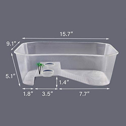 PINVNBY Plastic Turtle Tank Reptile Habitat Pet Terrariums Turtles Tank Aquarium Terrapin Topper Basking with Platform Plants,Durable,Safe, Non-Toxic(White) - color: White, size: 【1 PCS】
