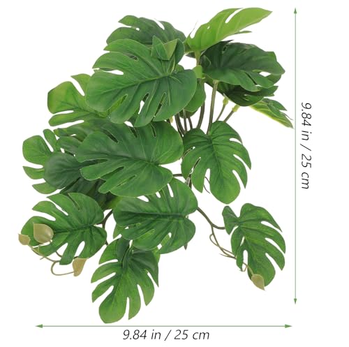 Reptile Plant Decor Artificial Climbing Leaves 23pcs Monstera Foliage for Terrarium Habitat Decoration Turtle Tank Accessories