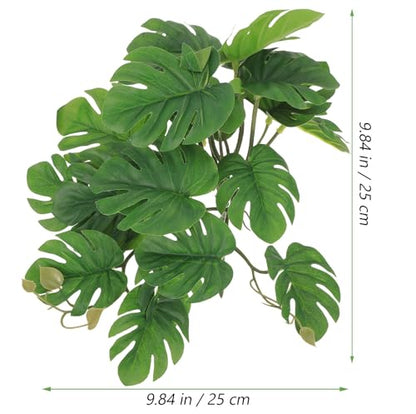 Reptile Plant Decor Artificial Climbing Leaves 23pcs Monstera Foliage for Terrarium Habitat Decoration Turtle Tank Accessories
