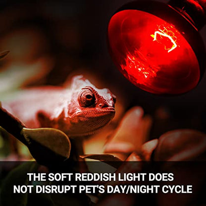 REPTI ZOO 2 Pack Infrared Heat Lamp, 100W Reptile Heat Emitter Infrared Basking Spot Light, Red Heat Lamp for Chickens Coop Reptile Pets Brooder Use - style: Infrared Basking Light Bulb