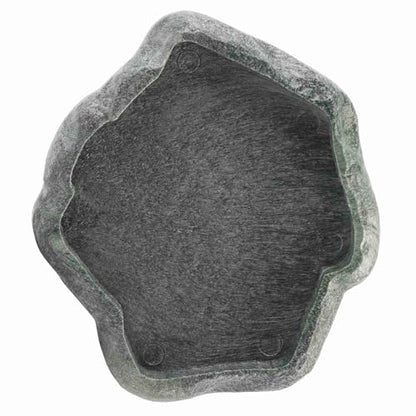 Reptile Water Dish Food Bowl 2 Pack ABS Resin Imitation Rock Feeder with Smooth Easy Clean Surface for Lizard Gecko Bearded Dragon Tortoise Spider (S) - size: S
