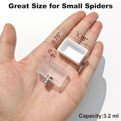 10 Pcs Jumping Spider Enclosure Kit, Magnetic Jumping Spider Feeding Dish, Mini Tarantula Water Dish, Tiny Reptile Feeding Tongs, Jumping Spider Accessories for Spoods and Other Small Pets