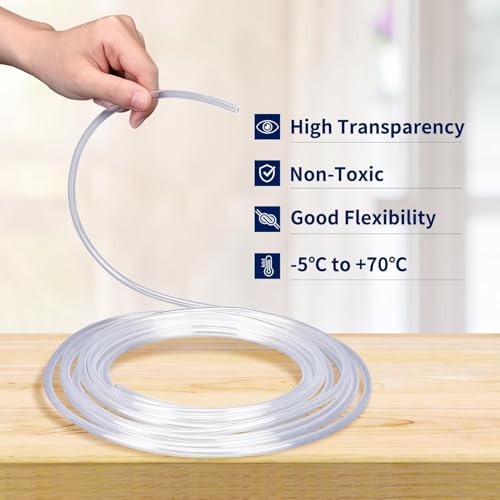 3/16" Aquariums Airline Tubing 25 Feet Standard Aquarium Tubing for Fish Tank Flexible Air Hose Pure Hose Aquarium Garden Terrarium Pond - size: 25 feet