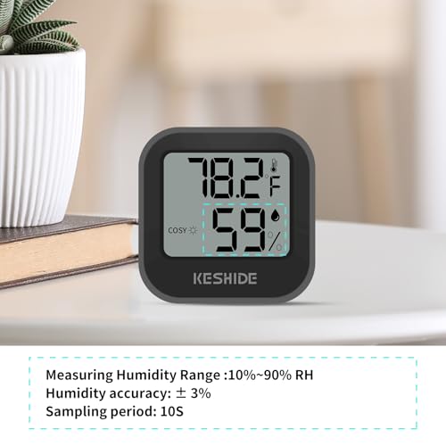 Digital Hygrometer Thermometer for Room Temperature Humidity Meter Indoor Thermometer Accuracy Calibration LCD Temperature Sensor, Bedroom, Baby Room, Office, Greenhouse, Cellar