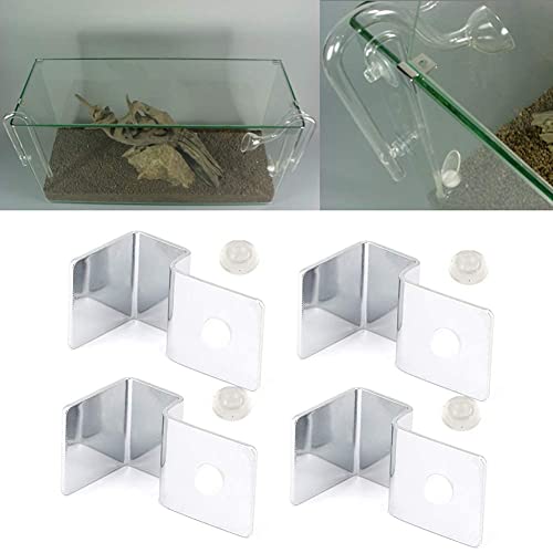 4Pcs Pssopp Aquarium Cover Bracket, Fish Glass Cover Clip Stainless Steel Aquarium Glass Covers Support Bracket Holders Universal Lid Clips for Rimless Aquariums(5mm) - color: 5mm