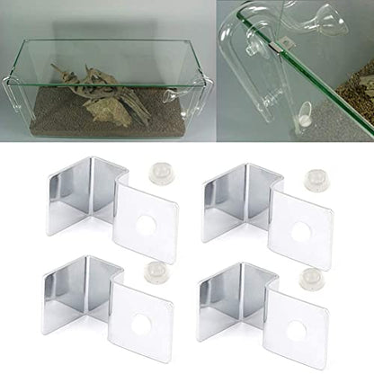 4Pcs Pssopp Aquarium Cover Bracket, Fish Glass Cover Clip Stainless Steel Aquarium Glass Covers Support Bracket Holders Universal Lid Clips for Rimless Aquariums(5mm) - color: 5mm