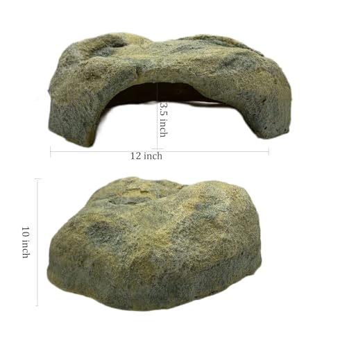 Extra Large Reptile Hide Resin Snake Hideout for Ball Pythons Reptile Hides and Caves Simulation Rock Terrarium Hideout for Habitat Lizard Leopard Gecko Bearded Dragon