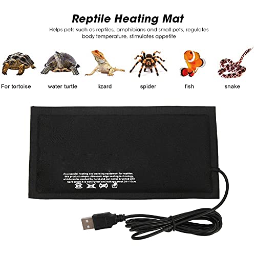 plplaaoo Reptile Heating Pad, Constant Temperature Tank Heater Heating Pad, Adjustable Temperature Under Tank Terrarium Heating Mat, Terrarium Heat Mat for Turtle Snake Frog Lizard Small Animals(S - size: Small
