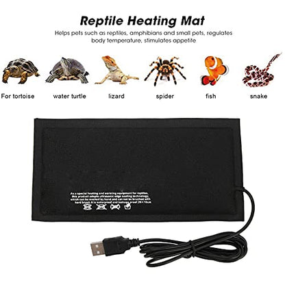 plplaaoo Reptile Heating Pad, Constant Temperature Tank Heater Heating Pad, Adjustable Temperature Under Tank Terrarium Heating Mat, Terrarium Heat Mat for Turtle Snake Frog Lizard Small Animals(S - size: Small
