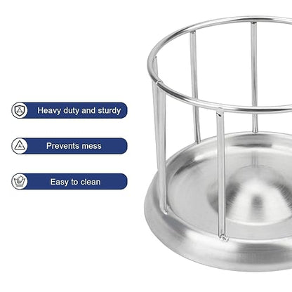 Wontee Tortoise Feeding Dish Reptile Water Dish Food Bowl Stainless Steel Feeder for Tortoises Lizards Turtles Chameleon (S) - size: S