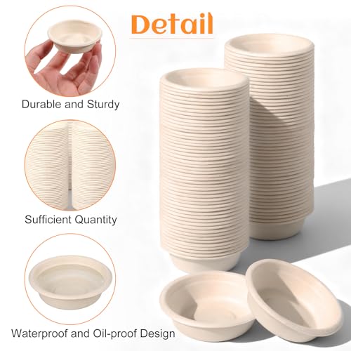 300 Pack 1 Oz Gecko Feeding Cups Food Cups Disposable Paper Bowls Reptile Water Dish for Crested Gecko, Lizards, Snakes, Spiders, Frogs, Hermit Crabs