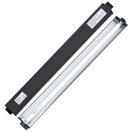 REPTI ZOO 24W Reptile T5 HO UVB Lighting Combo Kit, 22" Light Fixture Reptile Terrarium Hood, with Detachable Curved Reflector and 5.0 UVB T5 Lamp Bulb, ETL certificated - size: 24 Watts