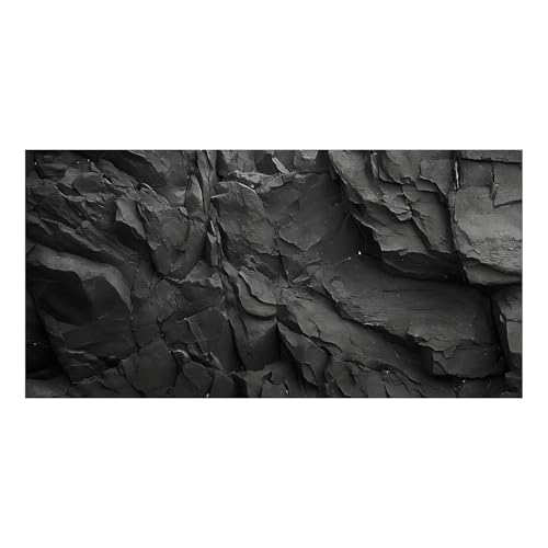 Stone Aquarium Background, Underwater Black Rock Fish Tank Background Rocky Terrarium Background, Polyester Background with 6 EVA Double-Sided Tapes 36x18 inches/90x45 - color: Stone, size: 36"L x 18"W