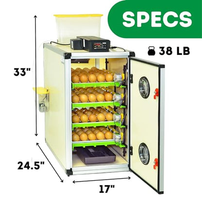 Incubators for Hatching Eggs – 120 Egg Incubator Setter & Hatcher with Automatic Turner & Digital Humidity Control Cabinet, Medium Chicken Incubator & Quail Egg Incubator by Hatching Time - size: 120 Eggs, style: Egg Incubator and Hatcher