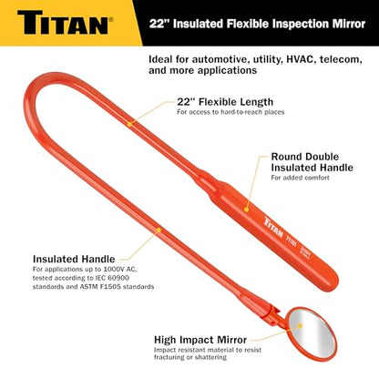 Titan 71101 22-Inch Insulated Flexible Inspection Mirror