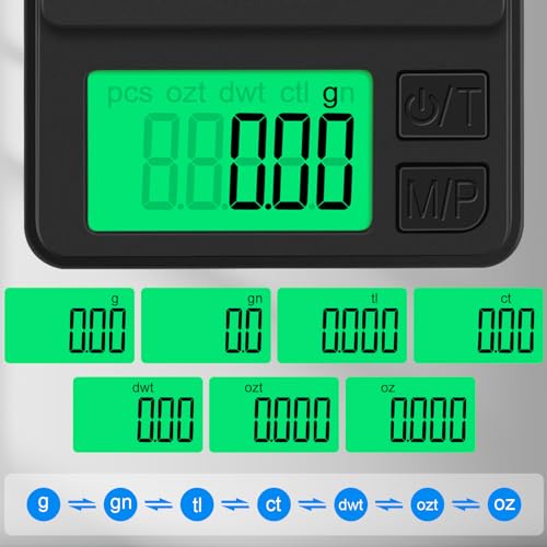 Digital Pocket Scale 1000g x 0.01g, Diyife Portable Precision Gram Scale | Jewelry Scale with Protective Cover, Auto-Off, Backlit LCD, 7 Units Tare, for Food, Kitchen, Coffee, Battery Included - color: Black