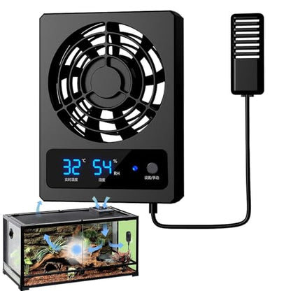 Fan for Reptile Enclosure Low Noise Efficient Vent Fan | Cooling Fan for Reptile Tank for Reptiles, Snakes, Rainforest Terrariums, Vivariums, Dragons, Lizards - size: B: (℃)