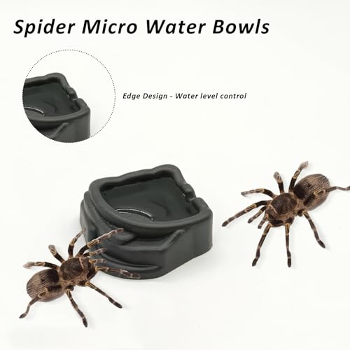 6 Pcs Spider Micro Water Bowls, Mini Resin Dish for Tarantula, Spider, Millipede and Tiny Reptiles, Food/Water Dish for Enclosure Accessories (1.65" D, 0.59" H) - size: Large- 6pack