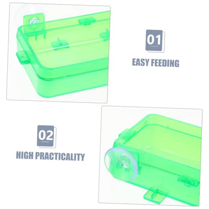 Abaodam Escape Prevention Reptile Feeder Bowl Multi-Function Food and Water Bowl Gecko Tank Accessory Chameleon and Bearded Dragon Feeder Easy to Clean and Detachable Design - color: Light Green, size: 9.00X6.00X3.50CM