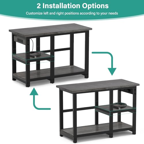 AQQA Aquarium Stand 36×18 Inch, 720LBS Heavy Duty Metal Frame | 3-Tier Storage Shelves Fish Tank Stand, 5-in-1 Outlets, Ideal for Aquariums, Reptiles, Terrariums for 40-50 Gallon Tanks - size: L for 40-50 Gallon (With power outlet)