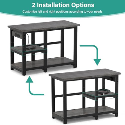 AQQA Aquarium Stand 36×18 Inch, 720LBS Heavy Duty Metal Frame | 3-Tier Storage Shelves Fish Tank Stand, 5-in-1 Outlets, Ideal for Aquariums, Reptiles, Terrariums for 40-50 Gallon Tanks - size: L for 40-50 Gallon (With power outlet)