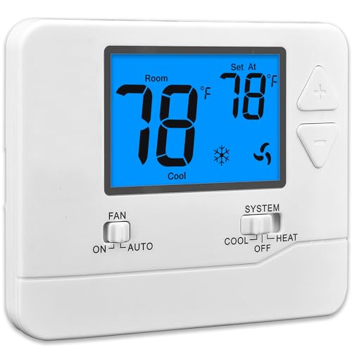 Suuwer Non-Programmable Thermostats for Home 1 Heat/1 Cool Conventional Single-Stage Systems (Blue Backlight) - color: Blue Backlight