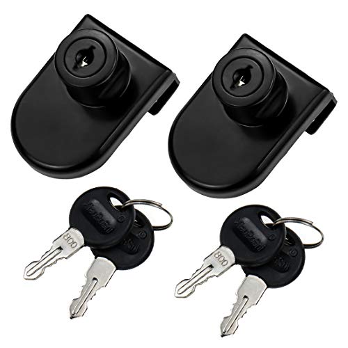 Glass Showcase Lock, Black Oval, 2.15x1.5 Inch, 2 Sets | No Drill Installation, Key Alike, Fits 0.2-0.3 Inch Glass, Zinc Alloy, For Display Cabinets Jewelry Cases - color: Black, size: 2.15 x 1.5 Inch, style: Key Alike - Door to Board