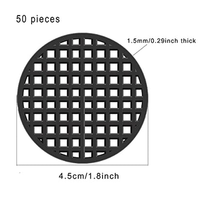 100Pcs Plant Pot Mesh Pads for Drainage Holes Round Square 3 Sizes Reusable | 50pcs 1.8in, 30pcs 2.16in, 20pcs 2.9in. Breathable, durable. Stop soil loss. For bonsai, pots.